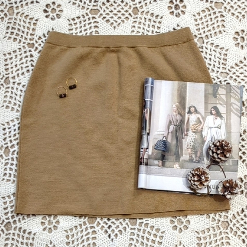 Eileen Fisher Mini Wool Camel Pencil Skirt